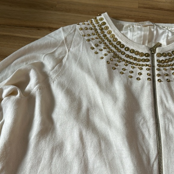 MICHAEL KORS ⭐️ sequin zip up lined cardigan - Picture 3 of 8